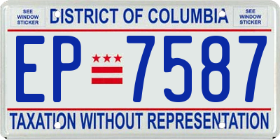 DC license plate EP7587