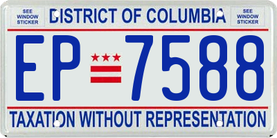 DC license plate EP7588
