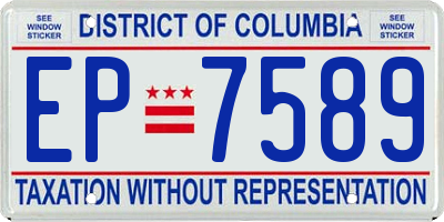 DC license plate EP7589