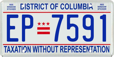 DC license plate EP7591