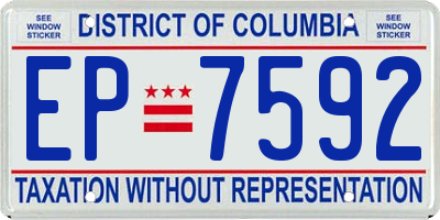 DC license plate EP7592