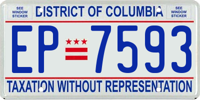 DC license plate EP7593