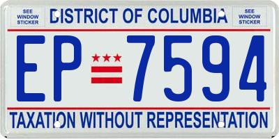 DC license plate EP7594