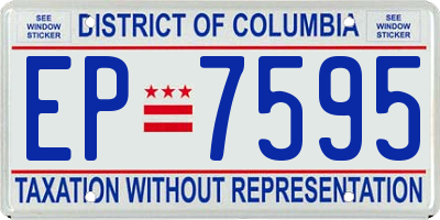 DC license plate EP7595