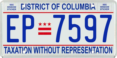 DC license plate EP7597