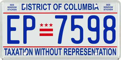 DC license plate EP7598