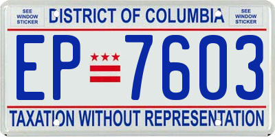 DC license plate EP7603