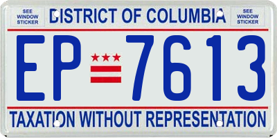 DC license plate EP7613