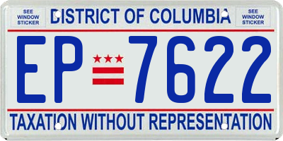 DC license plate EP7622