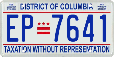 DC license plate EP7641