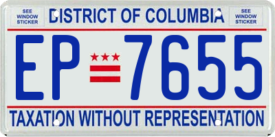 DC license plate EP7655