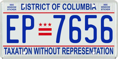 DC license plate EP7656
