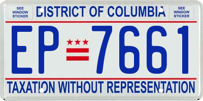 DC license plate EP7661