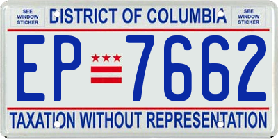 DC license plate EP7662