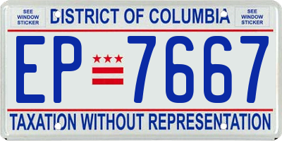 DC license plate EP7667