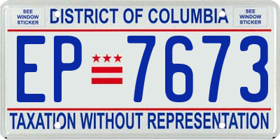 DC license plate EP7673