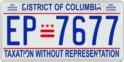 DC license plate EP7677