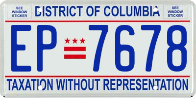 DC license plate EP7678