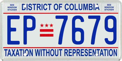 DC license plate EP7679