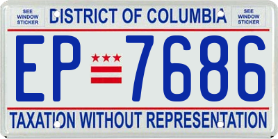 DC license plate EP7686