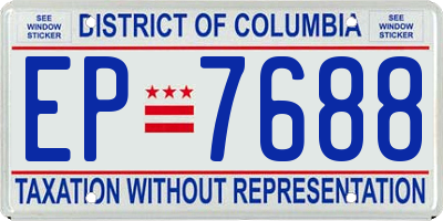 DC license plate EP7688