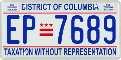 DC license plate EP7689