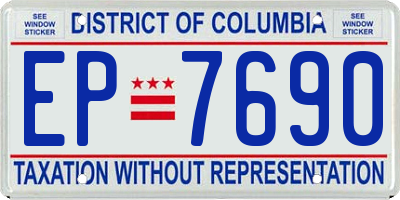 DC license plate EP7690