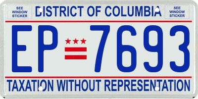 DC license plate EP7693