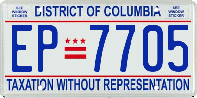 DC license plate EP7705
