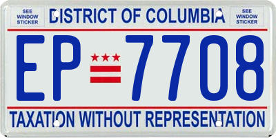 DC license plate EP7708