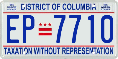 DC license plate EP7710
