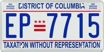 DC license plate EP7715