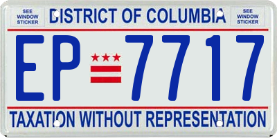 DC license plate EP7717