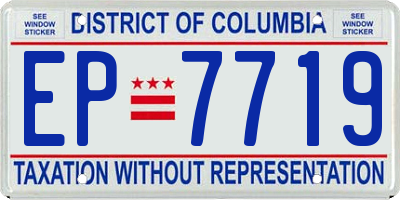 DC license plate EP7719