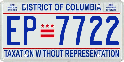 DC license plate EP7722