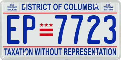 DC license plate EP7723