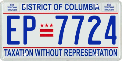 DC license plate EP7724