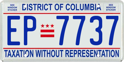 DC license plate EP7737