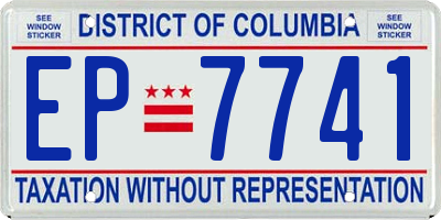 DC license plate EP7741
