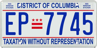 DC license plate EP7745