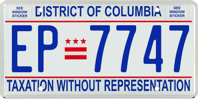 DC license plate EP7747
