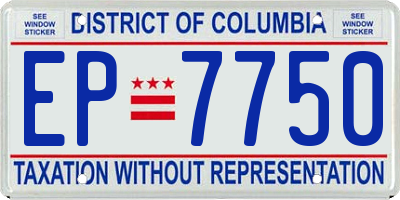 DC license plate EP7750