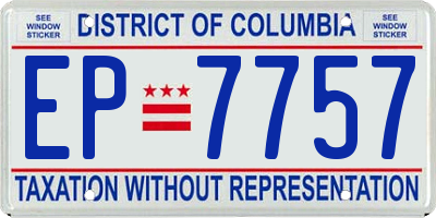 DC license plate EP7757