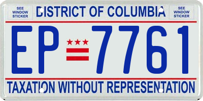 DC license plate EP7761
