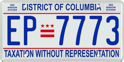 DC license plate EP7773