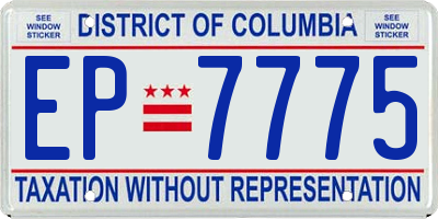 DC license plate EP7775