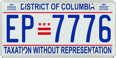 DC license plate EP7776