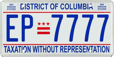 DC license plate EP7777