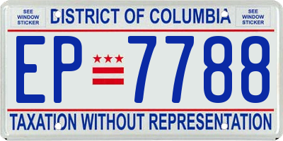 DC license plate EP7788