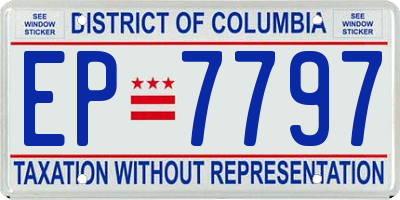DC license plate EP7797